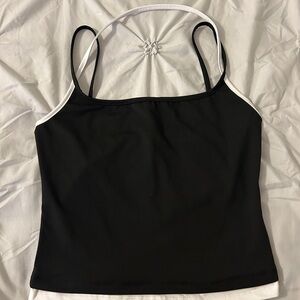Black & White Strappy Women's Tank Top